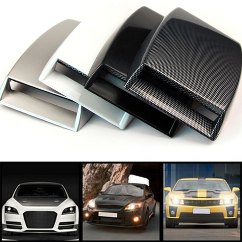 Automobiles 2 Color car styling Universal Decorative Air Flow Intake Scoop Turbo Bonnet Vent Cover Hood carbon fibre/black HOT ► Photo 1/6