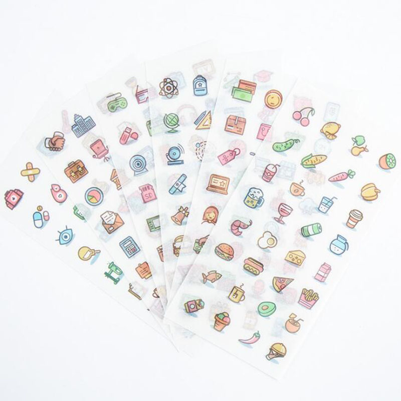 6 Pieces/bag. Life Creative Small Label Transparent Sticker Child