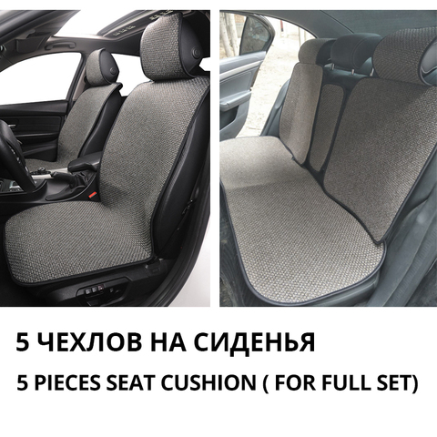 Car Seat Covers Front/Rear/ Full Set Choose Car Seat Cushion Linen Fabric Seat Pad Protector Car Accessories Anti-slip Interior ► Photo 1/5