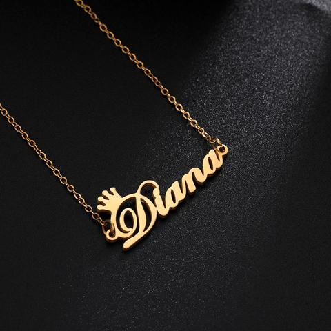 Customized Letter Name Necklace Stainless Steel Custom Personalized Nameplate Pendant Choker Necklaces Jewelry for Women Girls ► Photo 1/6