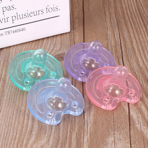 Lovely Newborn Baby Orthodontic Dummy Pacifier Transparent Infant Kids Food Grade Safety Silicone Teat Nipple Soother Pacifier ► Photo 1/6