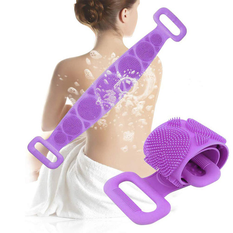 Silicone Brushes Bath Towels Exfoliating Back Brush Belt Wash Massage Shower Magic Brush Flexible Scrubber Skin Cleaning ► Photo 1/6