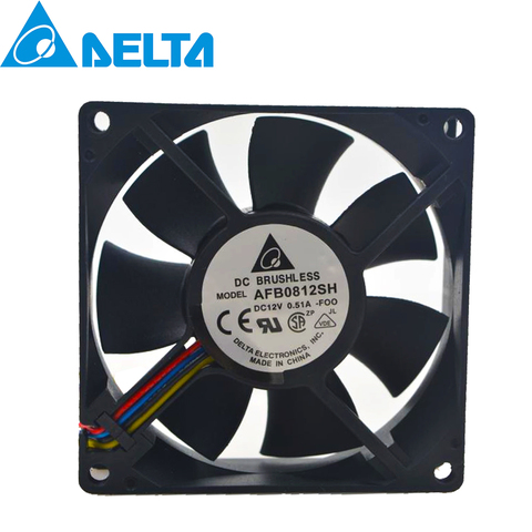 For Delta AFB0812SH 8025 DC 12V 0.51A high- speed air volume PWM ball bearing fan 8CM 80*80*25 80MM ► Photo 1/5