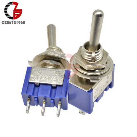 MTS-102 Toggle Switch 13*8MM- 3Pin On-Off Switch Copper Contactor 125V 6A 250V 3A ► Photo 1/2
