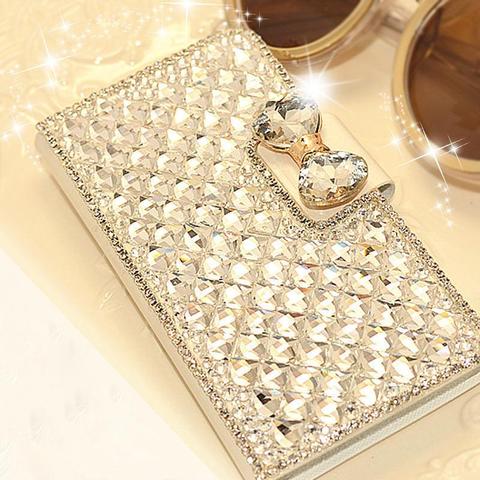 Luxury Diamonds Leather Case For Samsung Galaxy S20 Plus S10 5G S9 S8 Note 20 Ultra 10 9 8 A10 A40 A50 A70 A30S A7 Phone Cover ► Photo 1/6