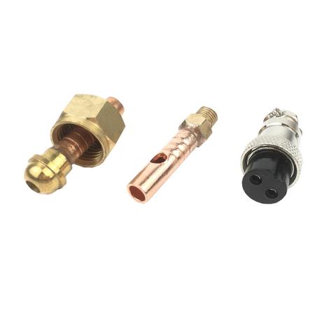 3pcs DIY TIG Torch Repair Kit Cable Connector Front Power Gas Nut M16*1.5 2Pin M12 Air Socket Female QQ150 TIG-150A ► Photo 1/2