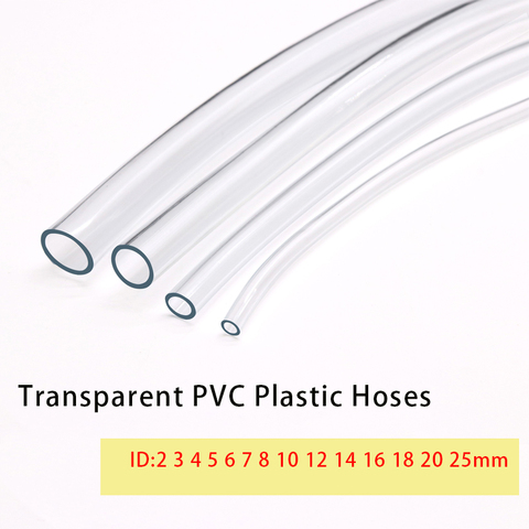 1M/3M ID 2 3 4 5 6 8 10 12 14 16 18 20 25mm Odorless Transparent PVC Plastic Soft Hoses High Quality Water pump Flexible Tube ► Photo 1/5