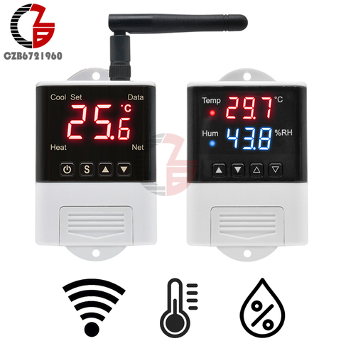 Wifi Thermostat Humidistat 12V 110V 220V Digital Temperature Humidity Controller Regulator Auto Car Incubator Thermoregulator ► Photo 1/6