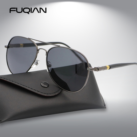 FUQIAN Fashion Pilot Men Polarized Sunglasses Oversized Metal Aviation Male Sun Glasses Classic Black Driving Shades UV400 ► Photo 1/6