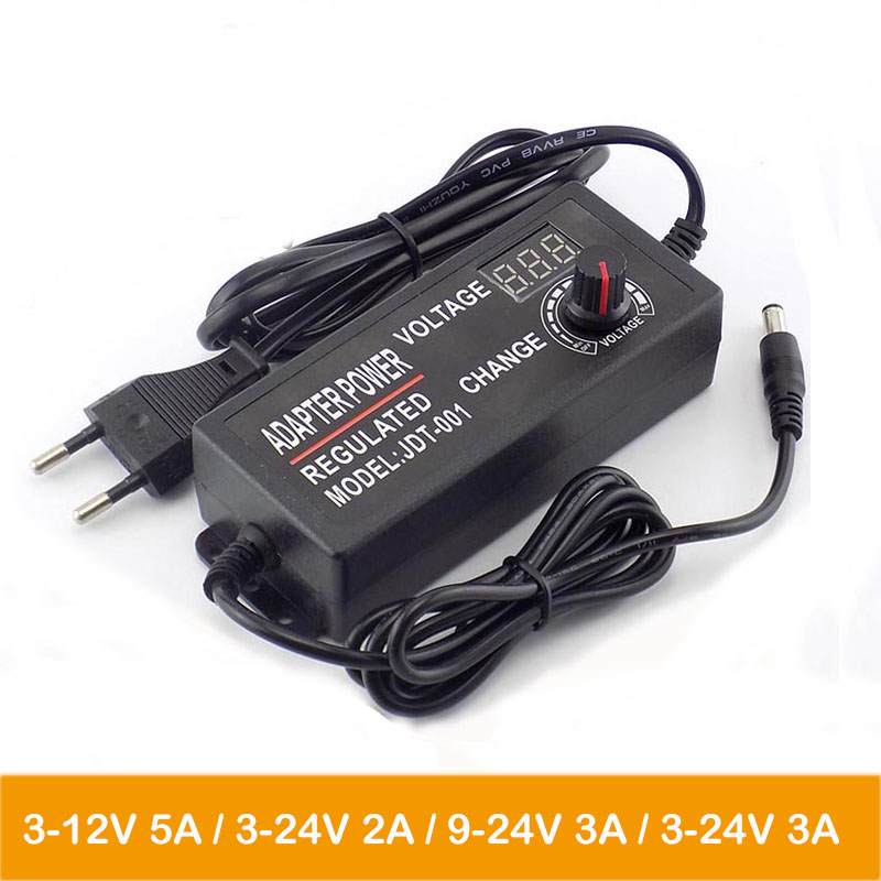 AC/DC 3V-24V Electrical Power Supply Adapter Charger Voltage Adjustable 1.5A 