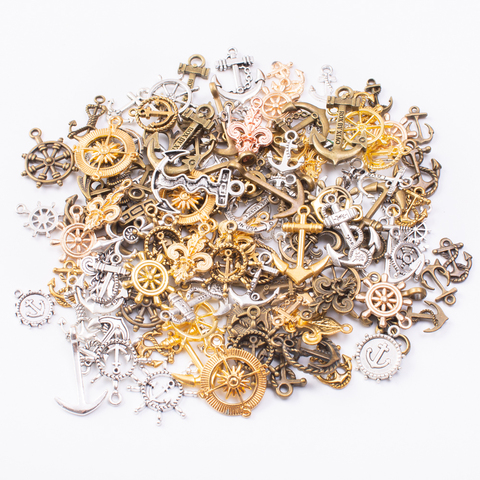 50g hot sale metal anchor mixed charm pendant antique bronze bracelet necklace handmade jewelry making wholesale DIY accessories ► Photo 1/1
