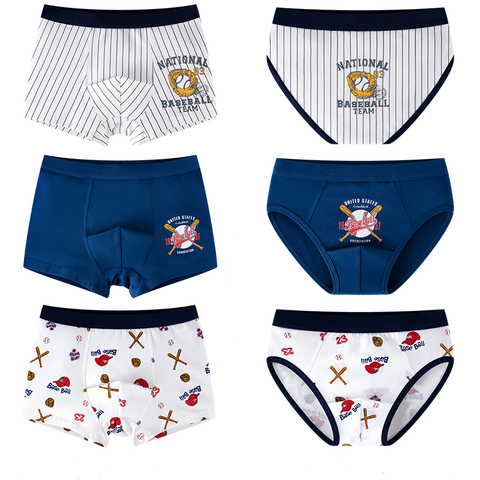 3Piece Kids Underwear Natural Cotton Boys Boxers Briefs High Quality Panties Boys Clothes 4 6 8 10 12 14 Year Teen Cartoon Panty ► Photo 1/6