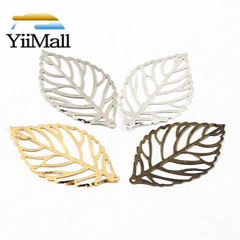 50pcs Gold/Bronze/Rhodium/Silver Plated Leaves Filigree Wraps Connectors For Jewelry Making DIY Charm Pendant Findings 3 Size ► Photo 1/4