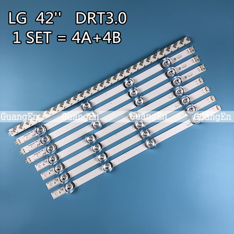 8 PCS LED backlight strip bar for LG LC420DUE 42LB5610 42LB5800 42LB585V 42LB DRT 3.0 42 A/B 6916L-1709A 1710A 6916L-1957A 1956A ► Photo 1/6