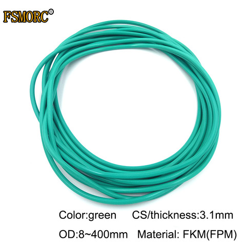 Green FKM o rings OD8mm~400mm*3.1mm thickness/CS Oil resistant acid and alkali resistant sealing Gasket FPM o-ring ► Photo 1/3