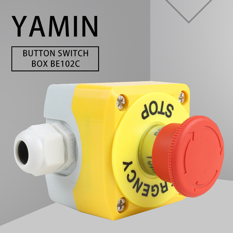 22mm EX Waterproof Emergency Stop Push Button Switch Box Mushroom Elevator Lift Security Rain-proof BE102C ► Photo 1/4