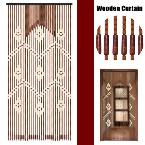 Wooden Door Curtain Living Room Partitions Hanging Bead Curtains Handmade Solid Wood Bead Curtain 90*220cm Home Decor Room Divid ► Photo 1/1