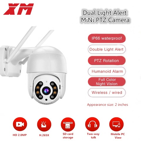 XM HD 1080P Wireless PTZ IP Camera Outdoor Wifi CMOS Night Vision H265X PTZ IR Security Camera Motion Detection Home Security ► Photo 1/6