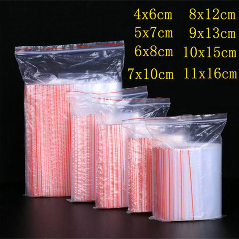 100Pcs/Pack Thickness 0.05mm Small Plastic Bags Reclosable Transparent Bag Shoe Bag Vacuum Storage Bag Poly Clear Bags mylar bag ► Photo 1/1