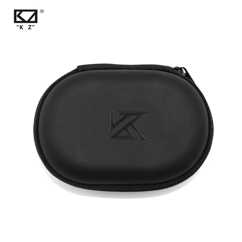 KZ Oval logo Storage Bag Headphones PU Zipper Storage Box Black Portable Hold Storage Box Suitable For Original Earphones AS10 ► Photo 1/6