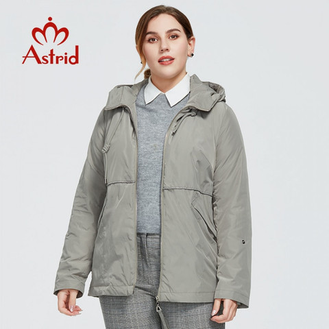 Astrid 2022 New Spring Autumn Trench Coat short Windproof Cotton  hood large size Outwear Windbreaker female clothing 9381 ► Photo 1/6