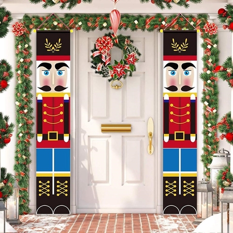 Nutcracker Soldier Christmas Banner Decor For Home  For Holiday Merry Christmas Door Decor Happy New Year ► Photo 1/6