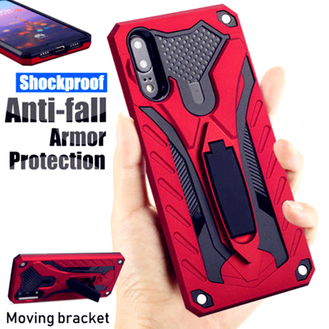 Luxury Armor Shockproof Stand Case for Huawei P40 P30 P20 Lite Mate 30 20 10 9 Pro Y6 Y7 Y9 Prime 2022 Rugged Silicone Cover ► Photo 1/6