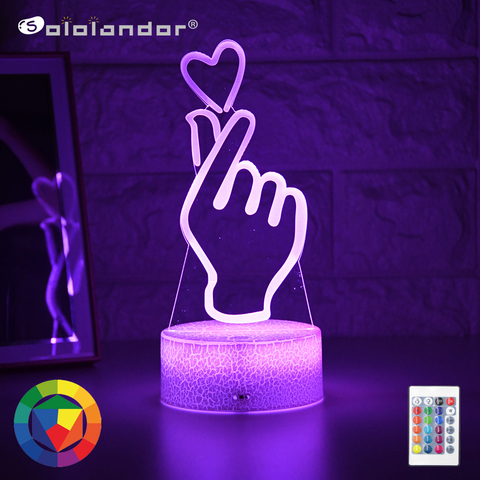 Newest Kid Light Night 3D LED Night Light Creative Table Bedside Lamp Romantic than heart light Kids Gril Home Decoration Gift ► Photo 1/6