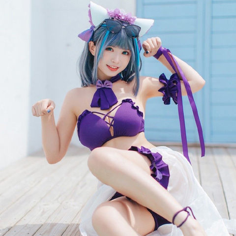 Custom size/made Cheshire AL Cosplays Azur Lane Cheshire Swimsuit Cosplay Costume Cheshire Sexy lingeries Swimwear ► Photo 1/6