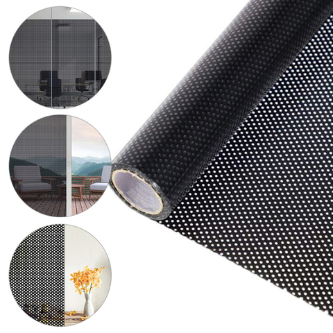 Self-Adhesive Glass Film Window Sticker Mesh Pattern White Black Color Translucent Sunshade kids Room Light Blocking ► Photo 1/6