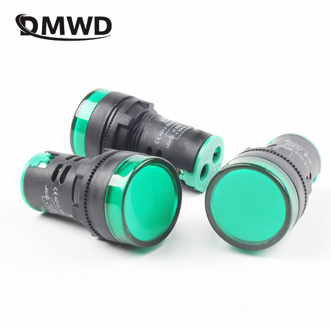 Signal Lamp Light Waterproof ad16-22ds 22mm  AC DC 12V 24V 110V 220V Green Bulbs Plastic button industrial wanrning Green ► Photo 1/6