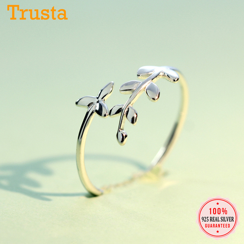 Trusta 2022 New 100% 925 Sterling Silver Fashion Women Cute Branch Rings Size 5 6 7 Wonderful Gift For Girls Teen Lady  DS555 ► Photo 1/6