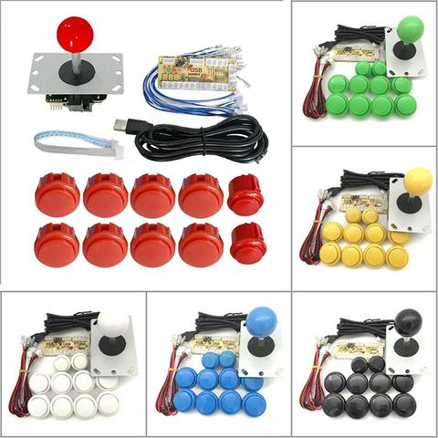 Arcade Joystick DIY Kit Zero Delay Arcade DIY Kit USB Encoder To PC PS3 Arcade Sanwa Joystick And Push Buttons For Arcade Mame ► Photo 1/6