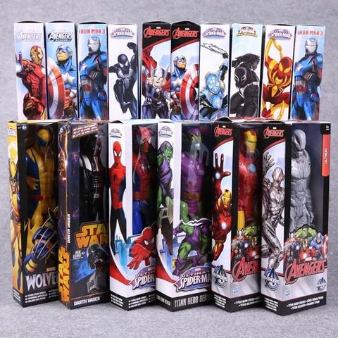 Marvel Avengers Action Figure Collection Juguetes para niños, Venom,  SpidSuffolk, services.com America, Wolverine, MEDk, Iron Man, Groot,  Thanos, Hot Toys, 30cm zhangmengya LED