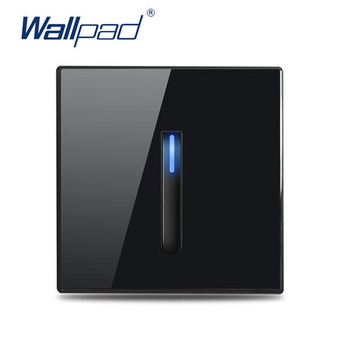 Wallpad 1 2 3 4 Gang Wall Switch Data CAT6 HDMI USB Charging Outlet Socket Black Glass Piano Key Round Corner L6 RC Series ► Photo 1/6