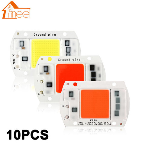 10 pcs COB LED Lamp Chip 10W 20W 30W 50W LED COB Bulb Lamp 220V IP65 Smart IC Driver Cold/ Warm White LED Spotlight Floodlight ► Photo 1/6