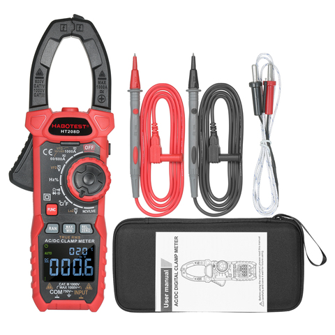 HABOTEST HT208D AC/DC Digital Clamp Meter True-RMS Multimeter Anto-Ranging Multi Tester Current Clamp Amp Volt Ohm Measurment ► Photo 1/6