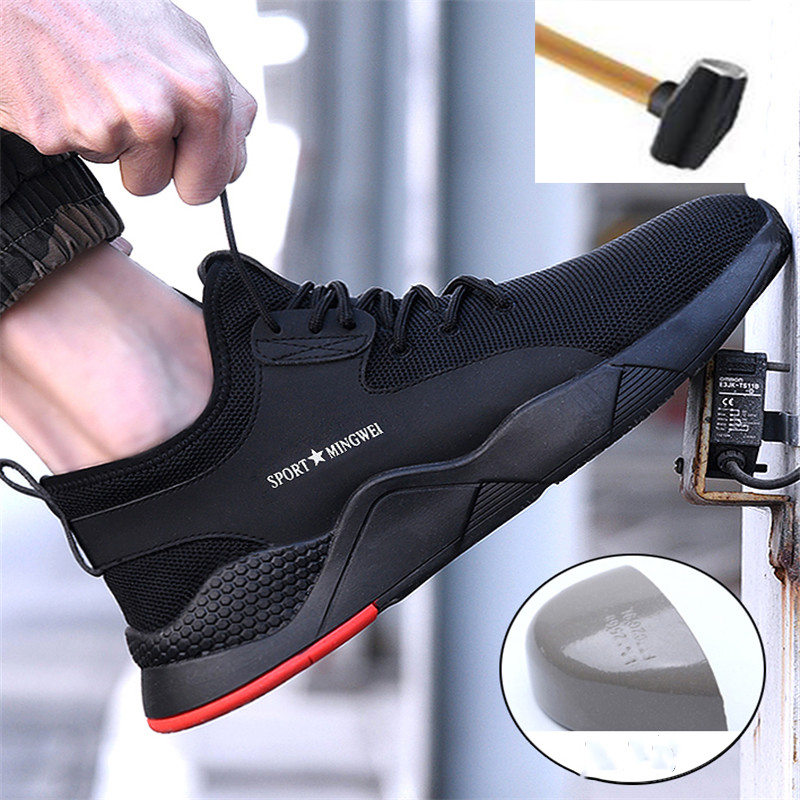 Mens Sports Work Safety Shoes Indestructible Steel Toe Boots Breathable Sneakers 