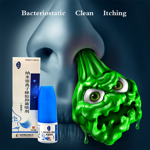 Nano Silver Ion Propolis Antibacterial Spray Nasal Cure Rhinitis Sinusitis Nose Spray Bottle Anti-snore Apparatus 20ml ► Photo 1/6