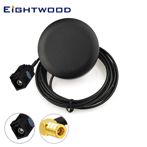 Eightwood 2320-2345 MHz Car DAB Antenna DAB Digital Radio Antenna Audio Aerial Fakra A SMB Female Connector 3m Cable Adhesive ► Photo 1/6