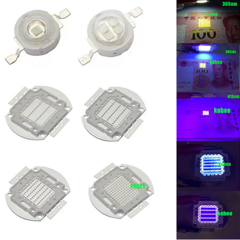 3W 5W 10W 20W 30W 50W 100W High Power Light UV Purple LED 365nm 375nm 380nm 385nm 395nm 400nm 405nm Ultraviolet Bulbs Lamp Chips ► Photo 1/3