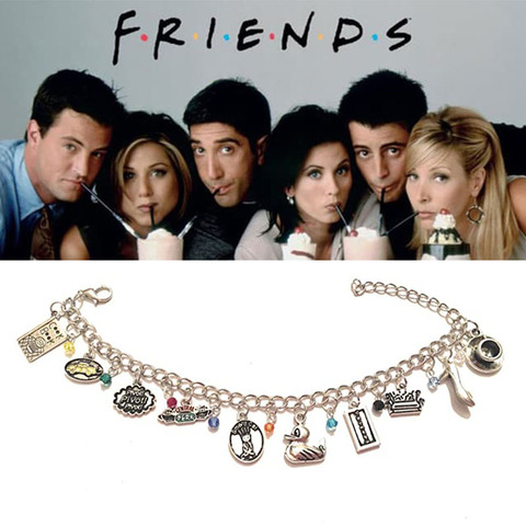 Friends Serie TV Amici Ross Pivot Chandler Joey Rachel Monica Phoebe Cook Book Central Perk Charm Bracelet Christmas Jewelry ► Photo 1/2