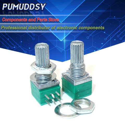 5PCS RK097G 5K 10K 20K 50K 100K 500K B5K with a switch audio 6pin shaft 15mm amplifier sealing potentiometer ► Photo 1/1