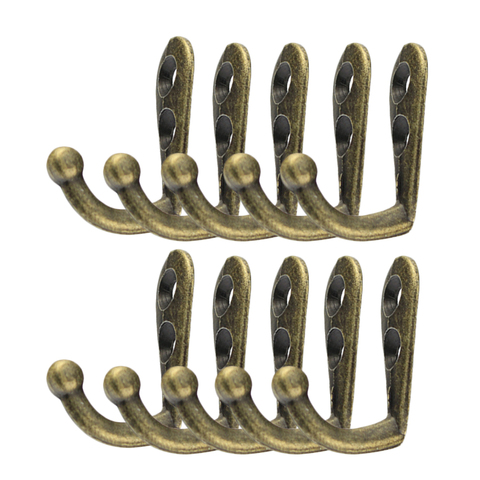 10PCS Cloth Hook Hangers Vintage Bronze Wall Hook Rustic Key Coat Bag Hat Hanger Rustic Robe Hooks Wall Hanging Hooks Coat Rack ► Photo 1/6