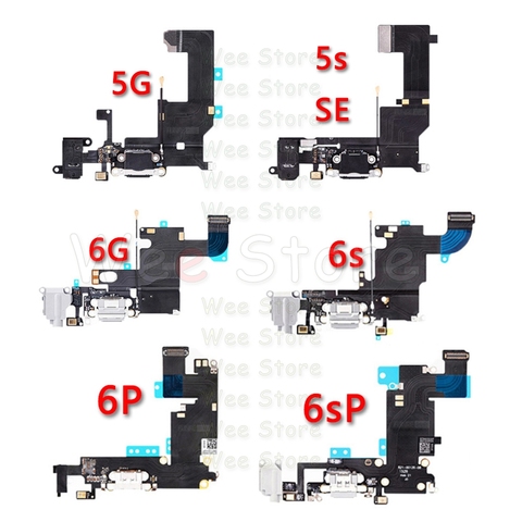 High Quality Bottom USB Charger Mic Port Dock Charging Flex Cable For iPhone 6 6s Plus 5 5S SE Dock Connector Flex Free Shipping ► Photo 1/6