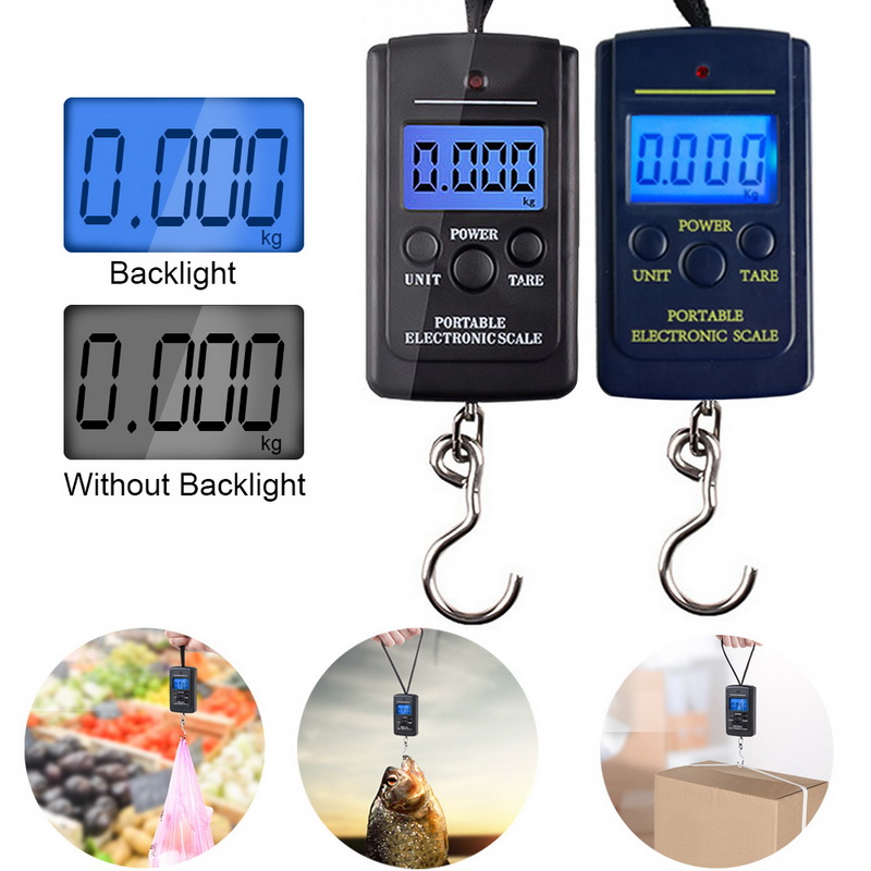 50/40Kg 10g Portable Electronic LCD Digital Hanging Luggage Weight Hook Scale 