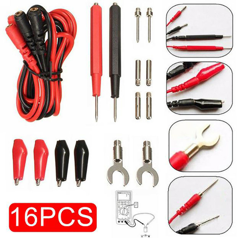 16pcs in 1 set Universal Digital Multimeter Probe 90cm Needle Tip Probe Test Leads Pin Wire Pen Cable Test Line Assortment Kit ► Photo 1/6