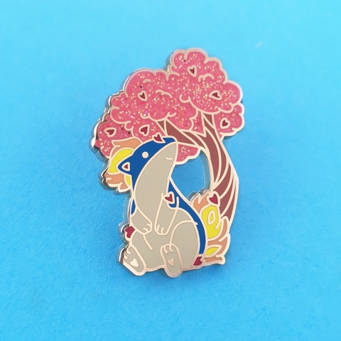 Cute Cartoon Quilavas and Cherry Tree Hard Enamel Pin Kawaii Flame Elf Badge Brooch Anime Fans Gift Jacket Lapel Jewelry ► Photo 1/1