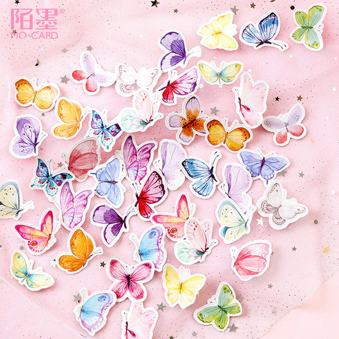 Mohamm 46 Pcs Boxed Stickers Butterfly Garden Hand Account Notes Decoration DIY Stickers General Sealing Stickers ► Photo 1/5