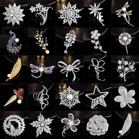 2022 New Luxury Women Brooches Pins Peacock Dragonfly Star Carrot Jewelry AAA Cubic Zirconias Brooch Female Wedding Broche Pin ► Photo 1/6